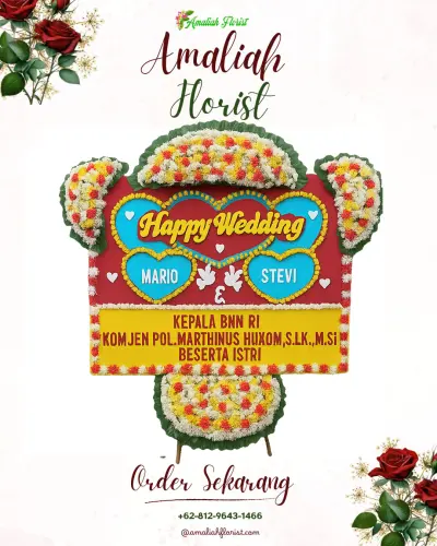 Karangan Papan Bunga Pernikahan di Tubo